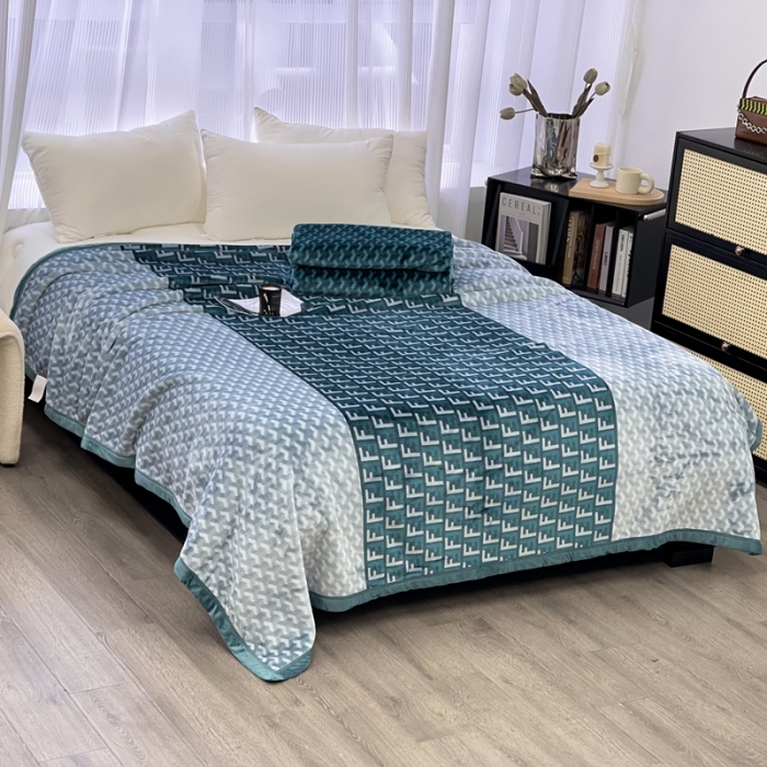 91家纺网 家纺一手货源 找家纺 缔缦 22新款More design AB版复合毛毯 希尔达