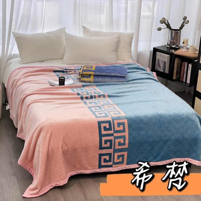 91家纺网 家纺一手货源 找家纺 缔缦 22新款More design AB版复合毛毯 希梵