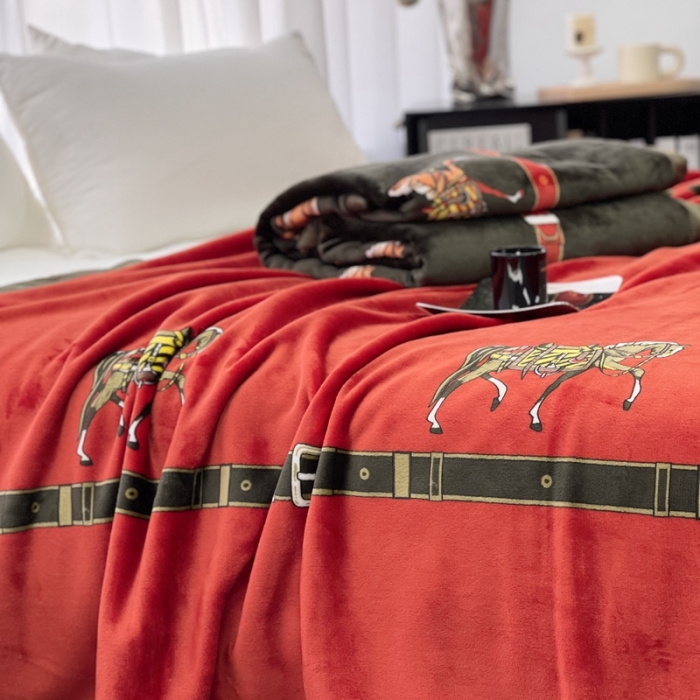 91家纺网 家纺一手货源 找家纺 缔缦 22新款More design AB版复合毛毯 以梦为马