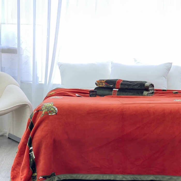 91家纺网 家纺一手货源 找家纺 缔缦 22新款More design AB版复合毛毯 以梦为马