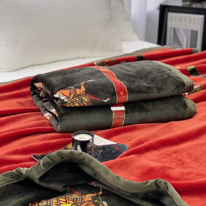 91家纺网 家纺一手货源 找家纺 缔缦 22新款More design AB版复合毛毯 以梦为马