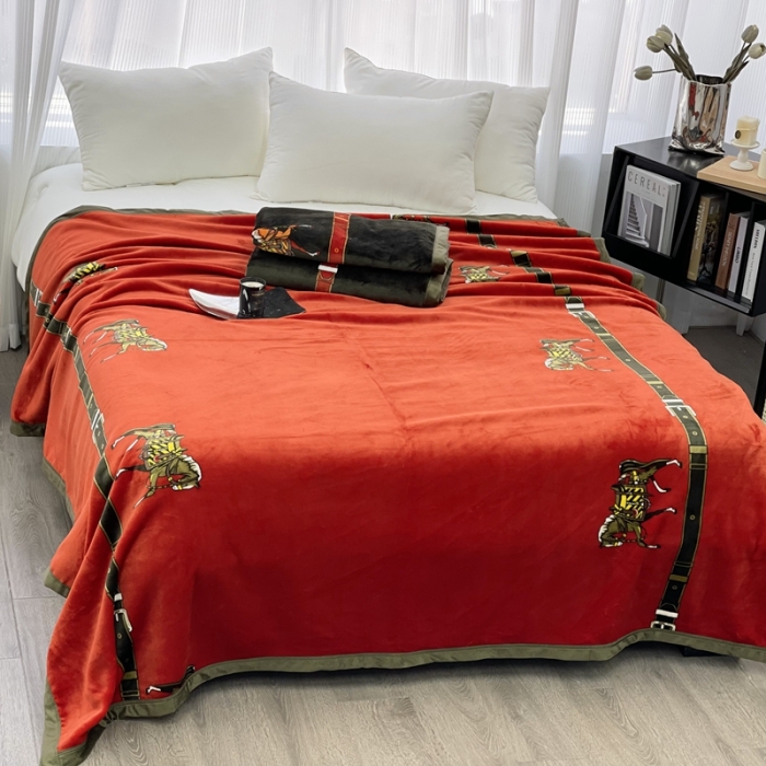 91家纺网 家纺一手货源 找家纺 缔缦 22新款More design AB版复合毛毯 以梦为马