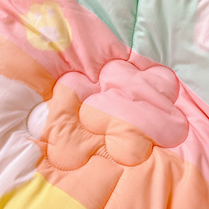 91家纺网 家纺一手货源 找家纺 2022新款直播爆款水洗棉印花小花边春秋被冬被 小熊宝