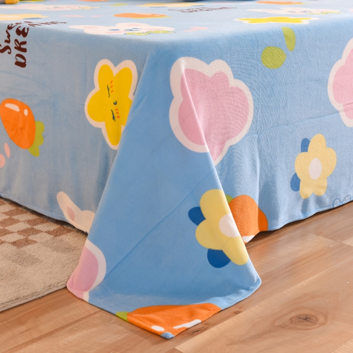 91家纺网 家纺一手货源 找家纺 甜之梦家纺 2025新款印花牛奶绒单品床单可定制任何尺寸 爱心萌兔