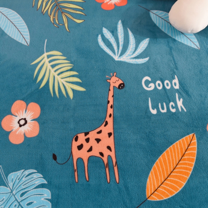 91家纺网 家纺一手货源 找家纺 甜之梦家纺 2025新款印花牛奶绒单品床单可定制任何尺寸 动物乐园