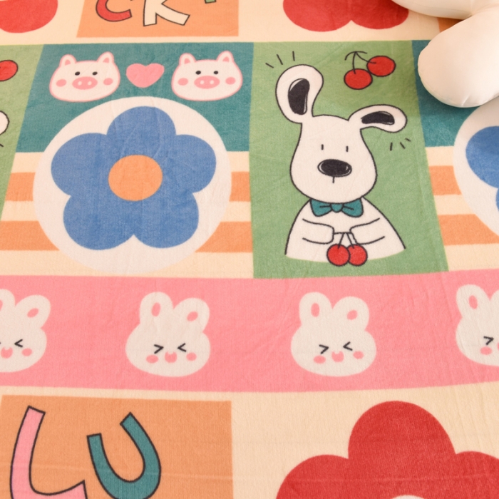 91家纺网 家纺一手货源 找家纺 甜之梦家纺  2025新款印花牛奶绒单品床单可定制任何尺寸  萌宠跳跳