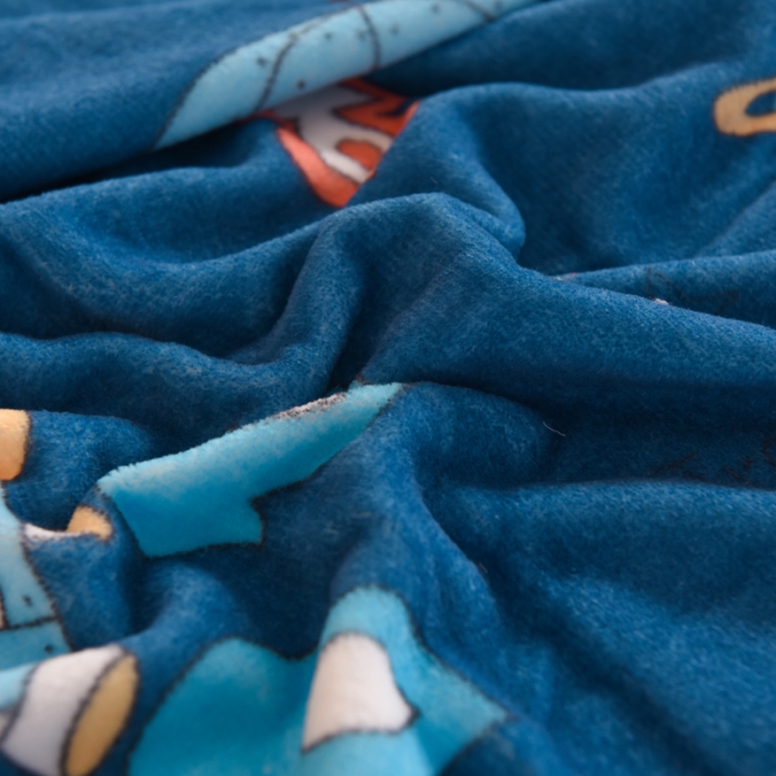 91家纺网 家纺一手货源 找家纺 甜之梦家纺 2025新款印花牛奶绒单品床单可定制任何尺寸  太空机器人北卡蓝