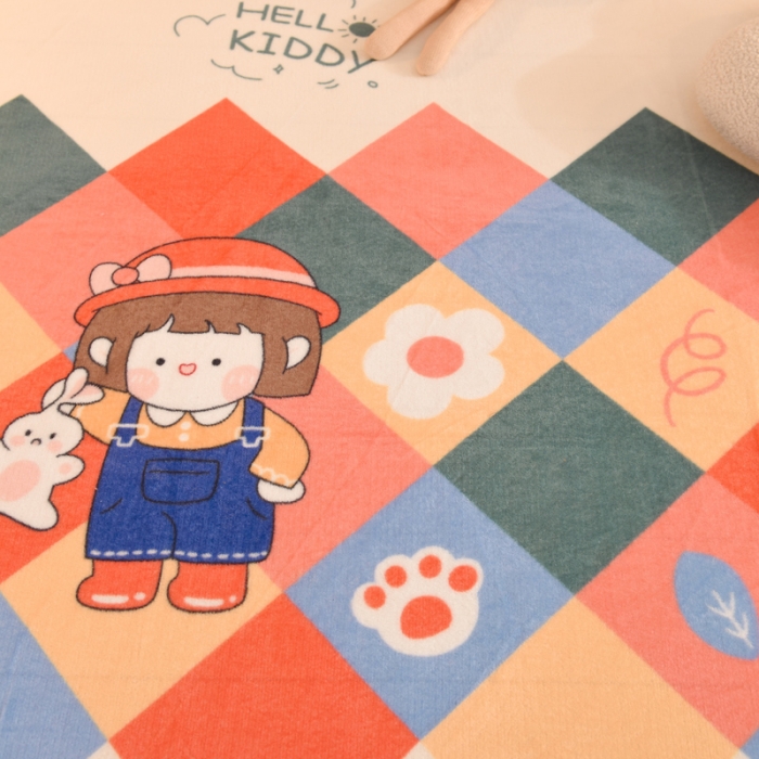 91家纺网 家纺一手货源 找家纺 甜之梦家纺  2025新款印花牛奶绒单品床单可定制任何尺寸  校园女孩