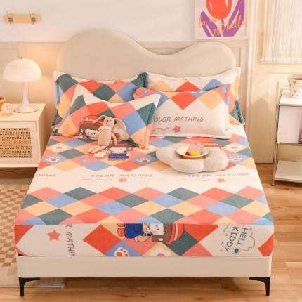 91家纺网 家纺一手货源 找家纺 总甜之梦牛奶绒印花系列单品床笠可定制任何尺寸（可接异型缺角）