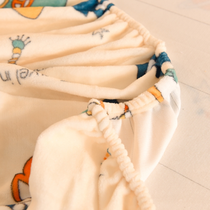 91家纺网 家纺一手货源 找家纺 甜之梦2025新款印花牛奶绒单品床笠可定制任何尺寸（可接异型缺角） 太空机器人米白