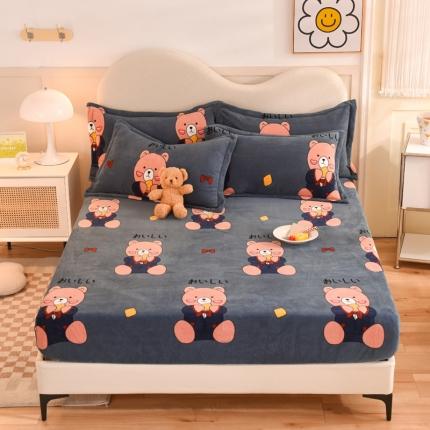 甜之梦 2025新款印花牛奶绒单品床笠可定制任何尺寸（可接异型缺角） 雪花熊