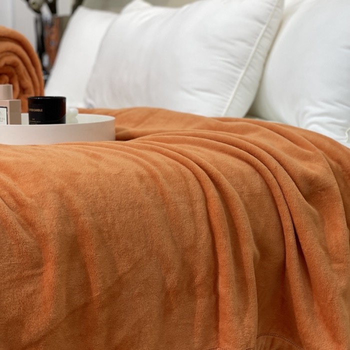 91家纺网 家纺一手货源 找家纺 缔缦 2022新款More design毛毯 丹麦毯 爱马仕橘