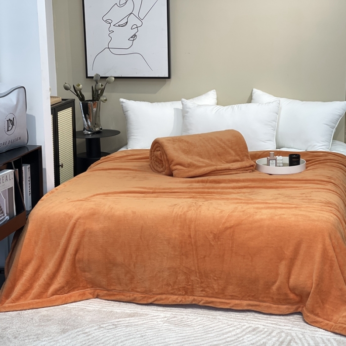 91家纺网 家纺一手货源 找家纺 缔缦 2022新款More design毛毯 丹麦毯 爱马仕橘