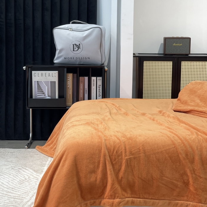 91家纺网 家纺一手货源 找家纺 缔缦 2022新款More design毛毯 丹麦毯 爱马仕橘