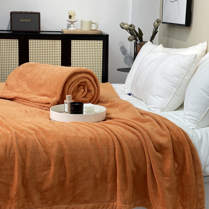 91家纺网 家纺一手货源 找家纺 缔缦 2022新款More design毛毯 丹麦毯 爱马仕橘