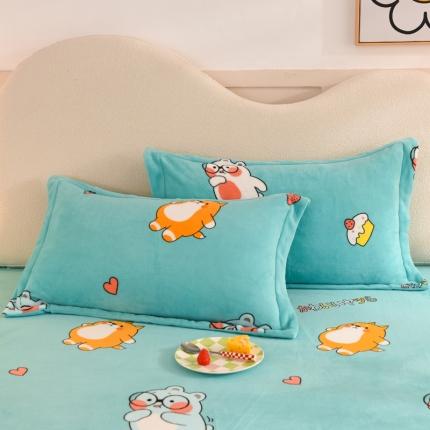 91家纺网 家纺一手货源 找家纺 （总）甜之梦家纺2025新款印花牛奶绒单品枕套可定制尺寸