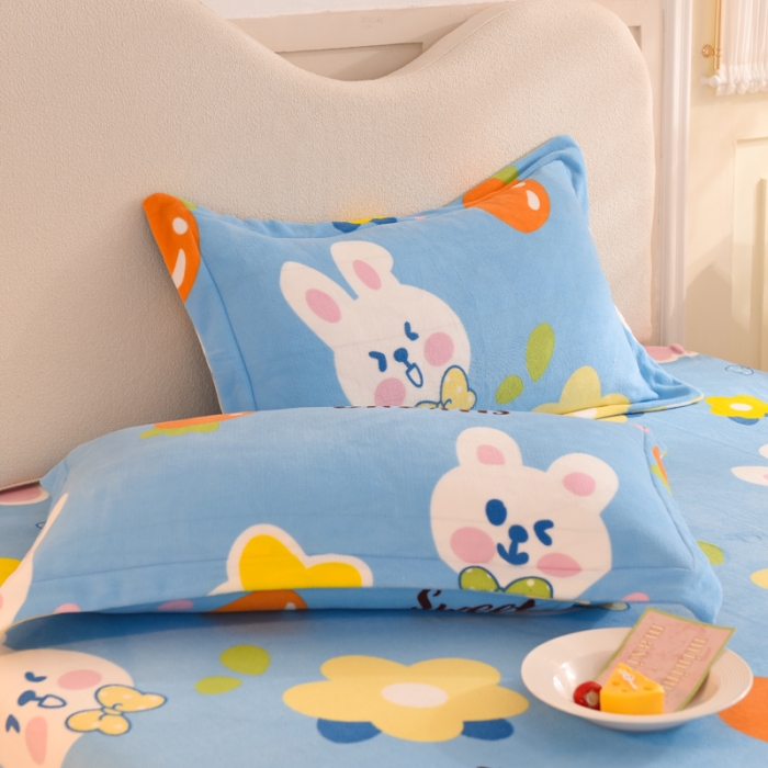 91家纺网 家纺一手货源 找家纺 （总）甜之梦家纺2025新款印花牛奶绒单品枕套可定制尺寸