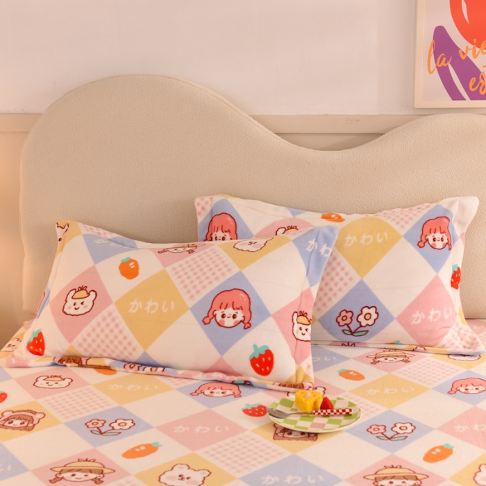 91家纺网 家纺一手货源 找家纺 甜之梦家纺 2025新款印花牛奶绒单品枕套 诗雨恋人