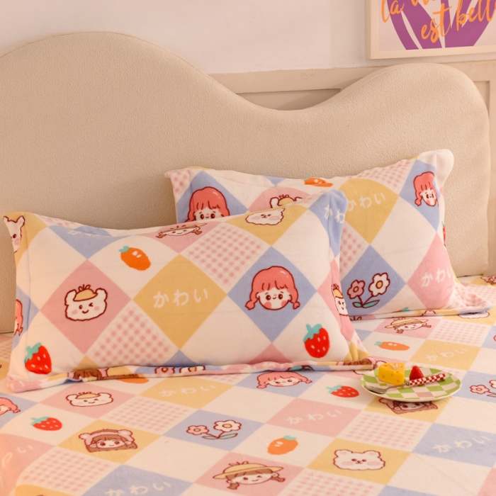 91家纺网 家纺一手货源 找家纺 甜之梦家纺 2025新款印花牛奶绒单品枕套 诗雨恋人