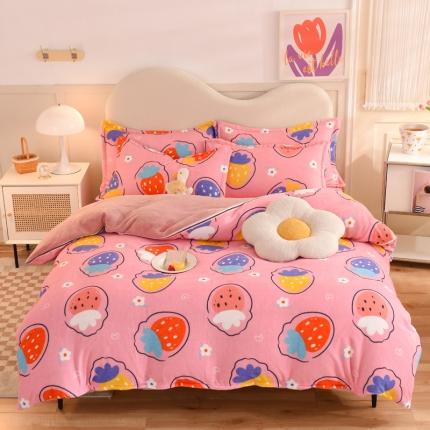 91家纺网 家纺一手货源 找家纺 （总）甜之梦家纺 2025新款牛奶绒印花系列四件套