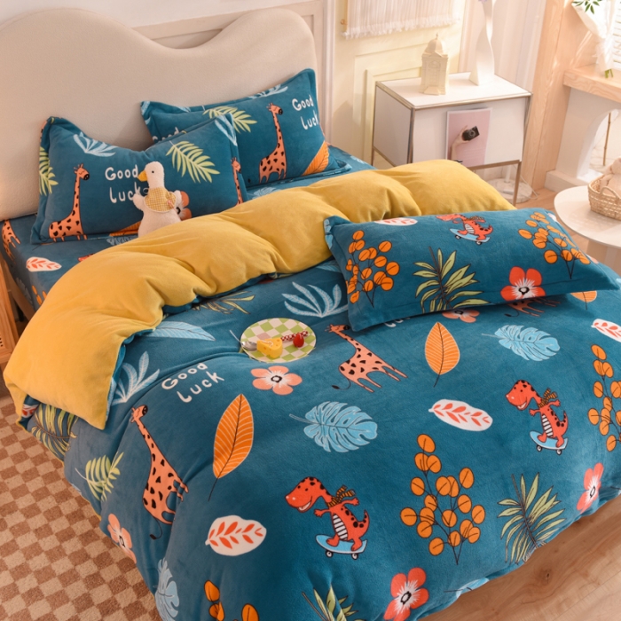 91家纺网 家纺一手货源 找家纺 （总）甜之梦家纺 2025新款牛奶绒印花系列四件套