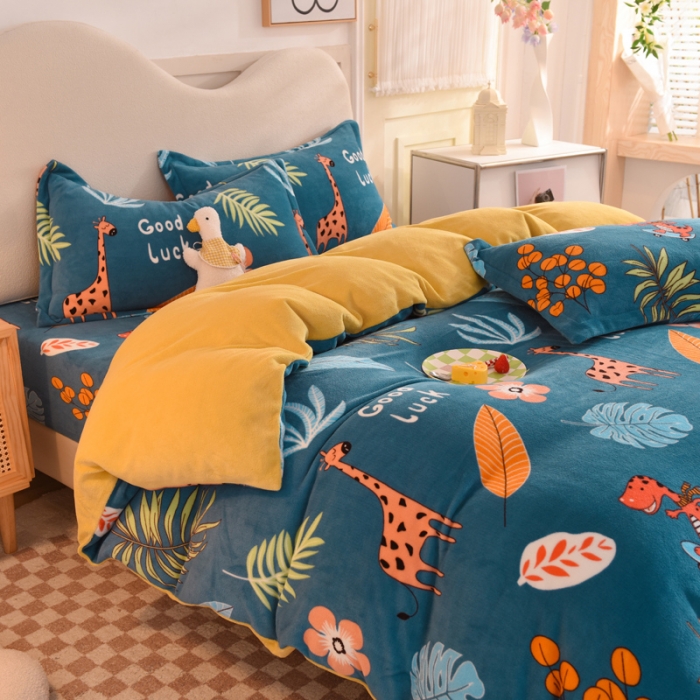 91家纺网 家纺一手货源 找家纺 （总）甜之梦家纺 2025新款牛奶绒印花系列四件套