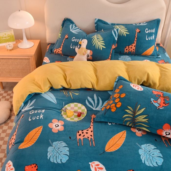 91家纺网 家纺一手货源 找家纺 （总）甜之梦家纺 2025新款牛奶绒印花系列四件套