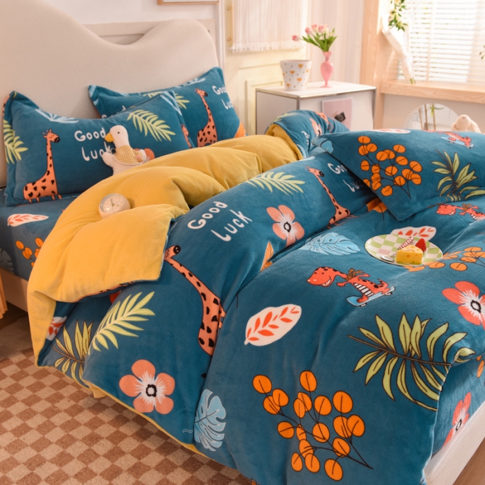 91家纺网 家纺一手货源 找家纺 （总）甜之梦家纺 2025新款牛奶绒印花系列四件套