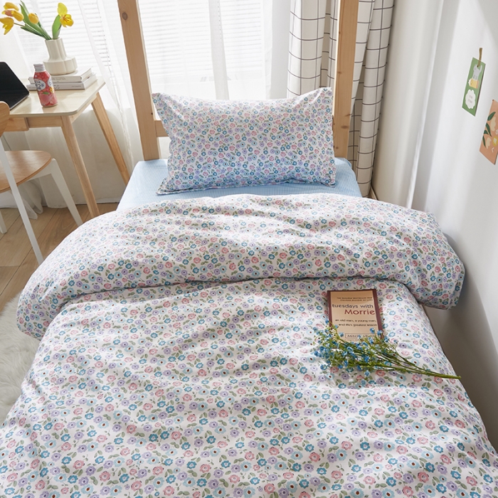 91家纺网 家纺一手货源 找家纺 怡家居 2023新款开学季全棉学生宿舍六件套 花溪