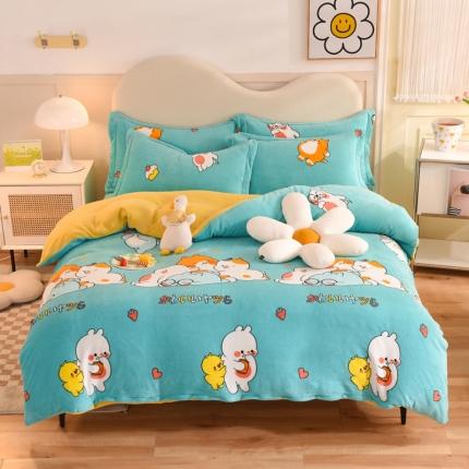 甜之梦家纺2025新款印花牛奶绒单品四件套 乖乖熊