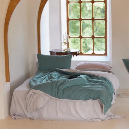 91家纺网 家纺一手货源 找家纺 （总）安莱生活 2022新款全棉双层纱纯色四件套--小清新风