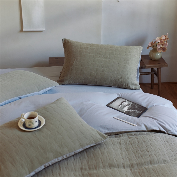 91家纺网 家纺一手货源 找家纺 总 安莱生活 2022新款泡芙三层纱四件套--侘寂风