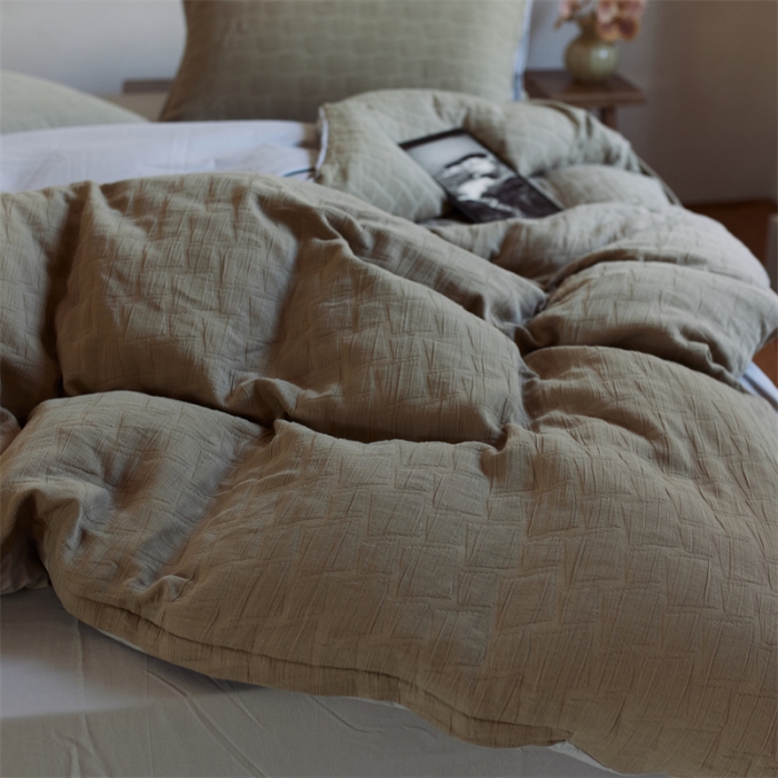 91家纺网 家纺一手货源 找家纺 总 安莱生活 2022新款泡芙三层纱四件套--侘寂风