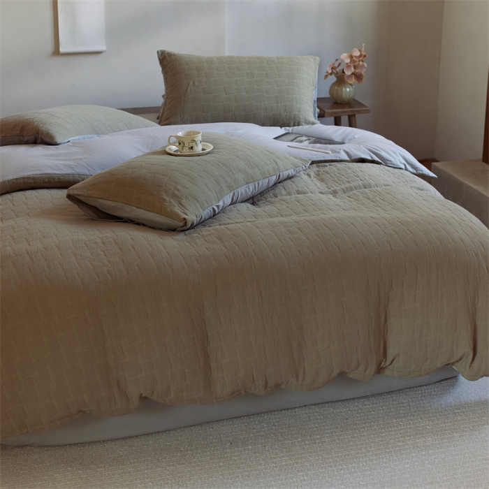 91家纺网 家纺一手货源 找家纺 总 安莱生活 2022新款泡芙三层纱四件套--侘寂风