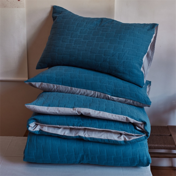 91家纺网 家纺一手货源 找家纺 安莱生活 2022新款泡芙三层纱四件套--侘寂风 深海