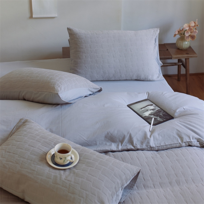 91家纺网 家纺一手货源 找家纺 安莱生活 2022新款泡芙三层纱四件套--侘寂风 银河