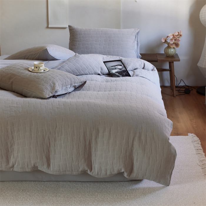 91家纺网 家纺一手货源 找家纺 安莱生活 2022新款泡芙三层纱四件套--侘寂风 银河