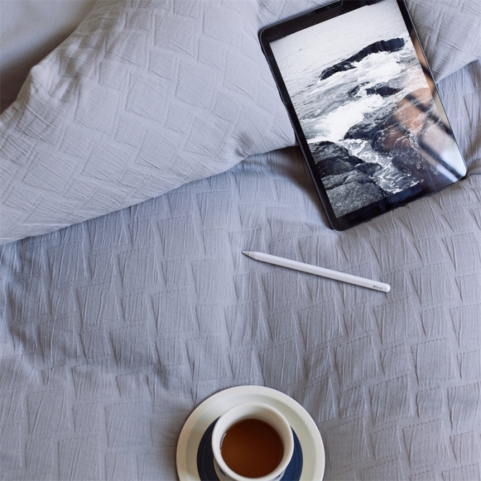 91家纺网 家纺一手货源 找家纺 安莱生活 2022新款泡芙三层纱四件套--侘寂风 银河