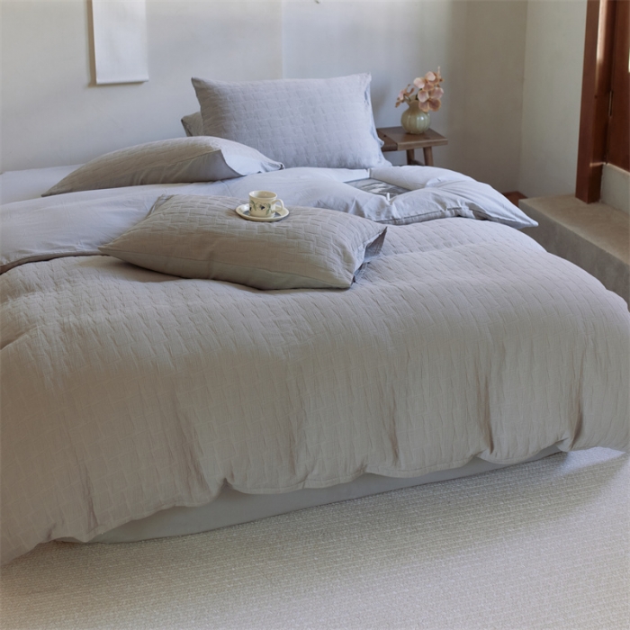 91家纺网 家纺一手货源 找家纺 安莱生活 2022新款泡芙三层纱四件套--侘寂风 银河