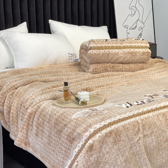 91家纺网 家纺一手货源 找家纺 缔缦 2022新款More design毛毯 裘皮毯 卡其