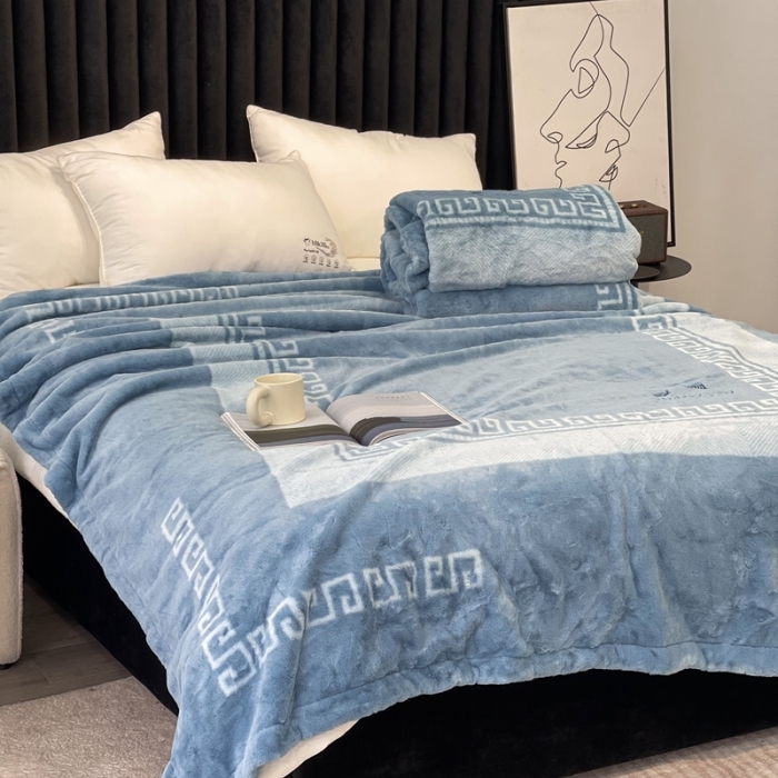 91家纺网 家纺一手货源 找家纺 缔缦 2022新款More design毛毯 裘皮毯 蓝色