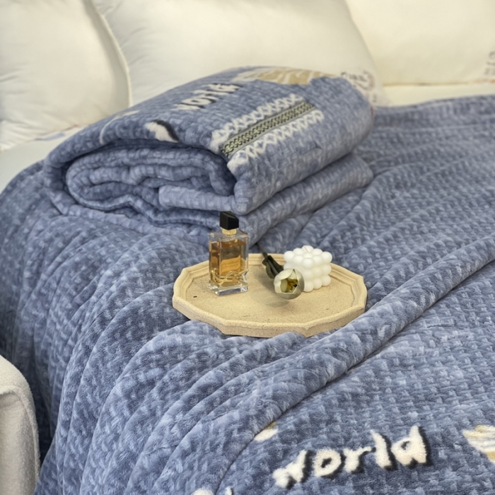 91家纺网 家纺一手货源 找家纺 缔缦 2022新款More design毛毯 裘皮毯 雾蓝-叶子