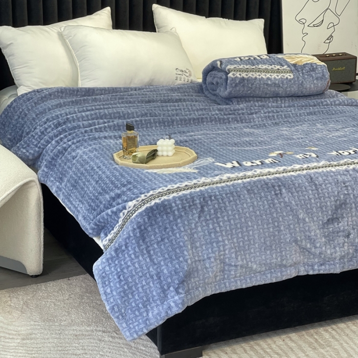 91家纺网 家纺一手货源 找家纺 缔缦 2022新款More design毛毯 裘皮毯 雾蓝-叶子