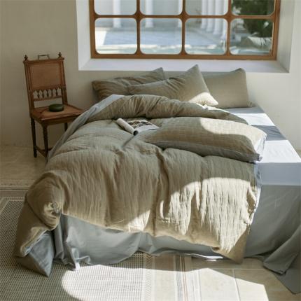 91家纺网 家纺一手货源 找家纺 总 安莱生活 2022新款泡芙三层纱四件套--小清新风