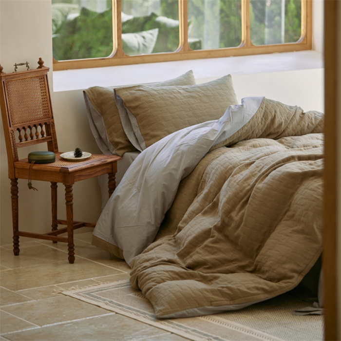 91家纺网 家纺一手货源 找家纺 总 安莱生活 2022新款泡芙三层纱四件套--小清新风