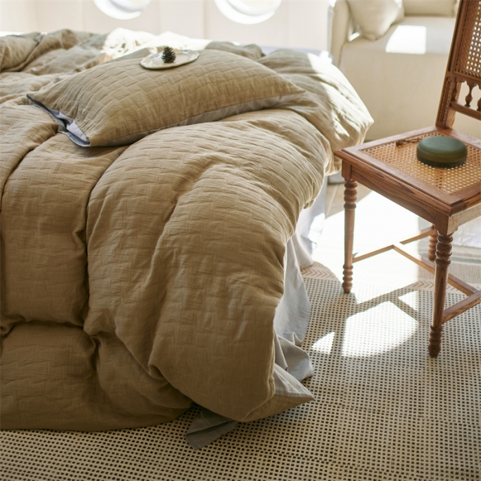 91家纺网 家纺一手货源 找家纺 总 安莱生活 2022新款泡芙三层纱四件套--小清新风