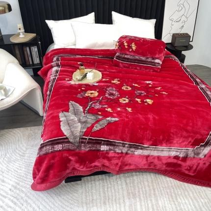 91家纺网 家纺一手货源 找家纺 缔缦 2022新款More design毛毯 水柔毯 大红