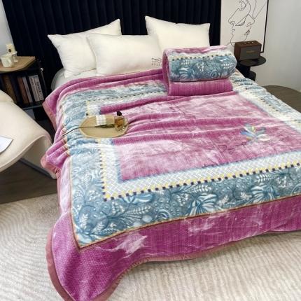 91家纺网 家纺一手货源 找家纺 缔缦 2022新款More design毛毯 水柔毯 玫红