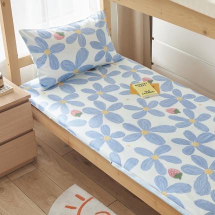 91家纺网 家纺一手货源 找家纺 怡家居  2023新款棉加水晶绒开学季学生床垫套 蓝梦