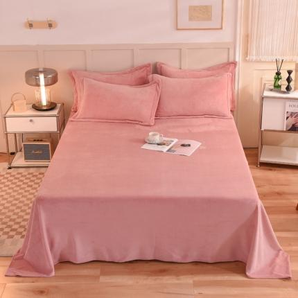 91家纺网 家纺一手货源 找家纺 （总）甜之梦 2025牛奶绒纯色拼色单品四件套床单（可定制尺寸）